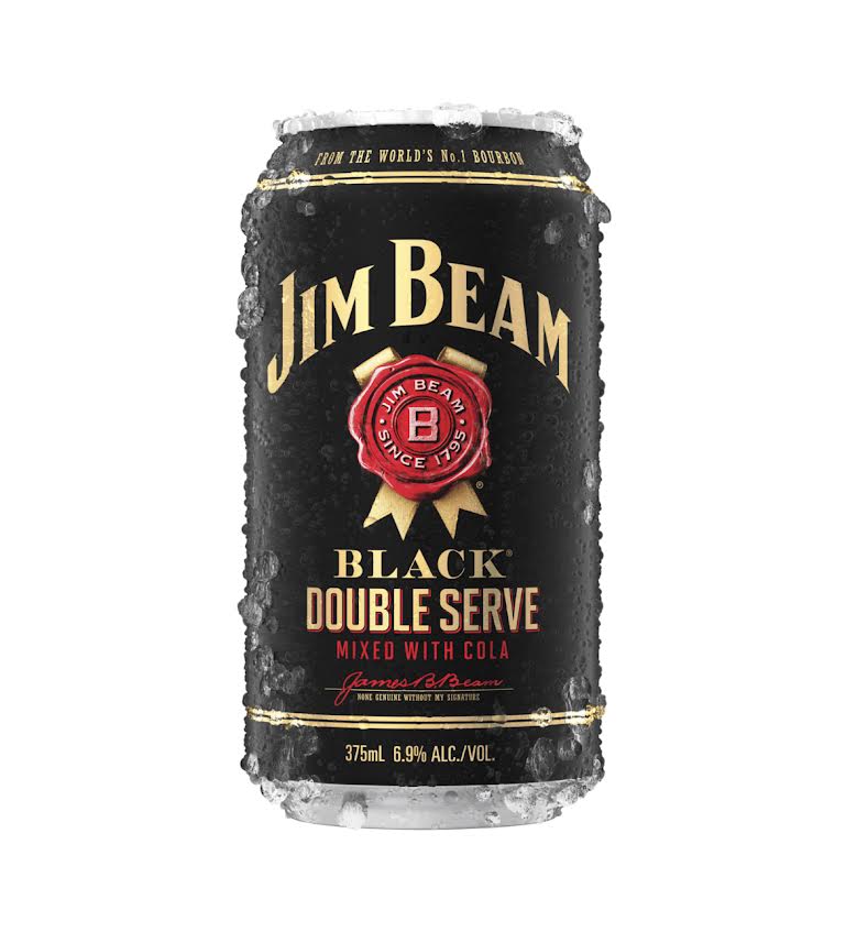 Jim Beam Black Double Serve Bourbon and Cola - 375ml - Can