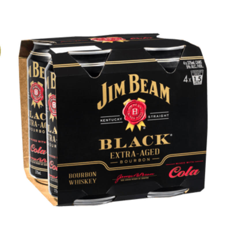 Jim Beam Double Black & Cola 375ml Can